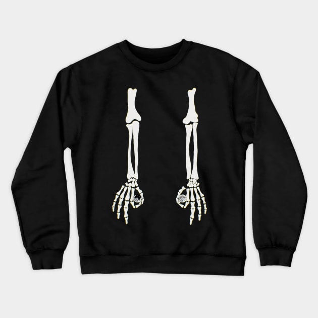 Hand Bones Suspenders With Moon Crewneck Sweatshirt by xsaxsandra